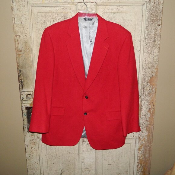 Jos A Bank Red 100% Camelhair Sports Jacket Blazer Coat 44R (UU-44) - Picture 1 of 8